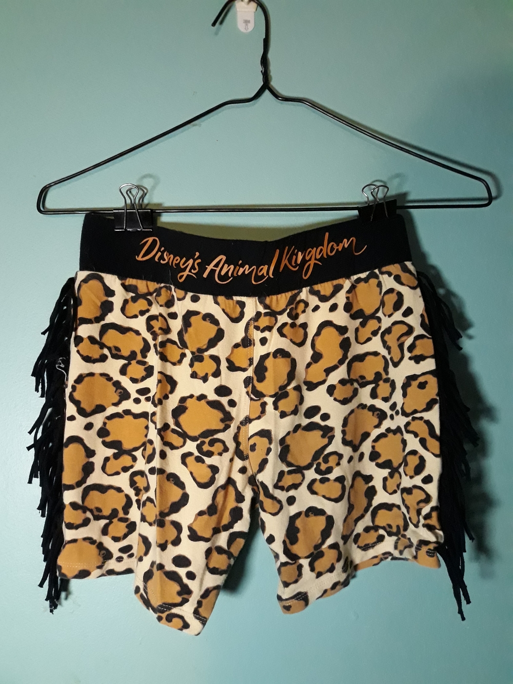 Cheetqh fringe spandex cute cheetah shorts